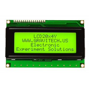 20x4 Character LCD - Black on Green 5V