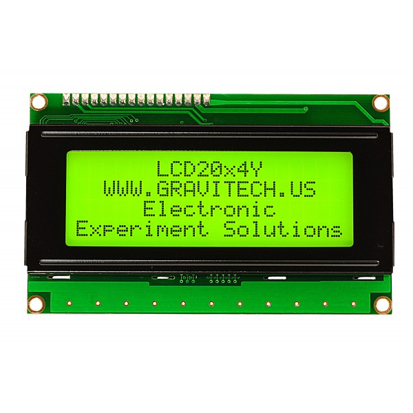 20x4 Character LCD - Black on Green 5V